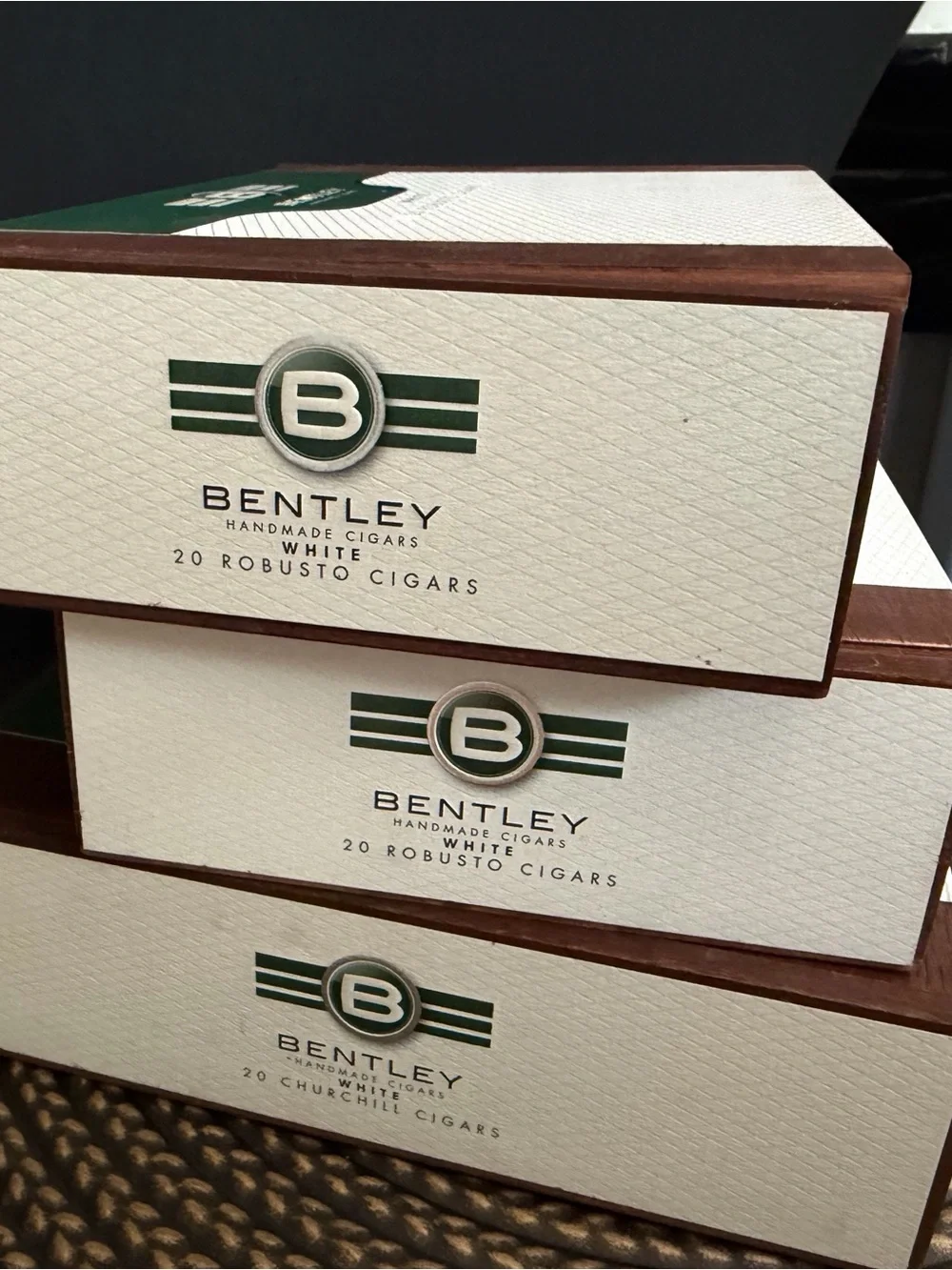 Bentley White Edition Empty Wooden Cigar Boxes Wedding Display Crafts